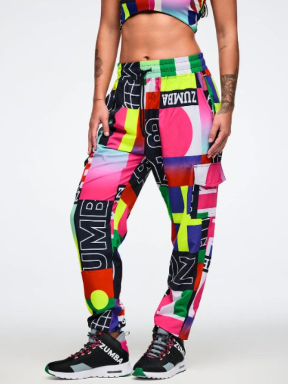 Zumba Wear XL Worldwide Cargo Pants - Red/Blue